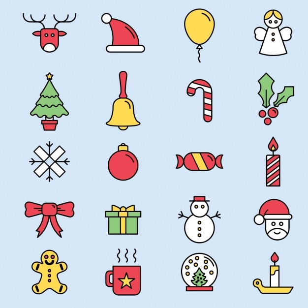 Vector gratuito iconos navideños