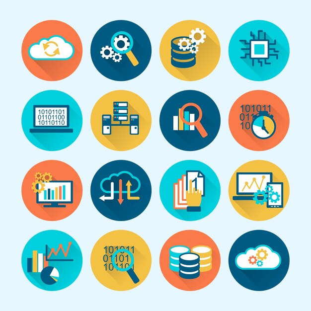 Iconos de negocios coloridos