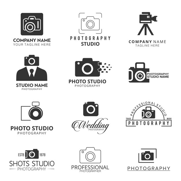 Iconos negros para fotógrafos