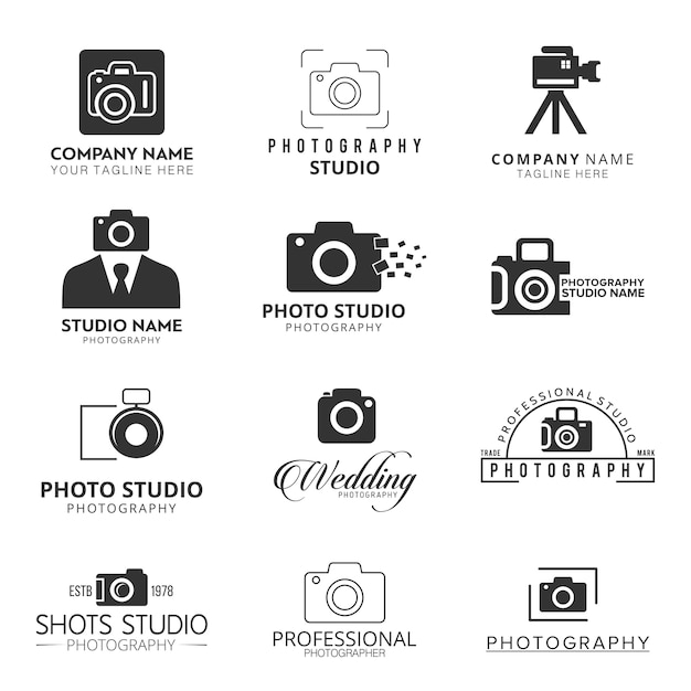 Iconos negros para fotógrafos