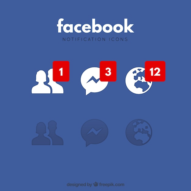 Vector gratuito iconos de notificación de facebook