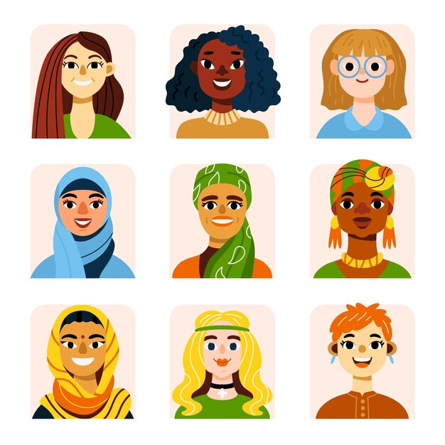 Iconos de perfil dibujados a mano