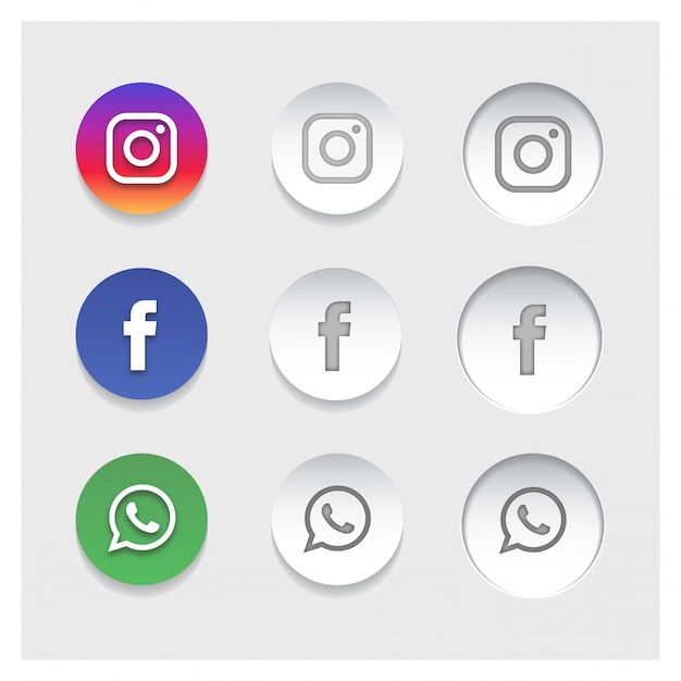 Vector gratuito iconos populares de redes sociales