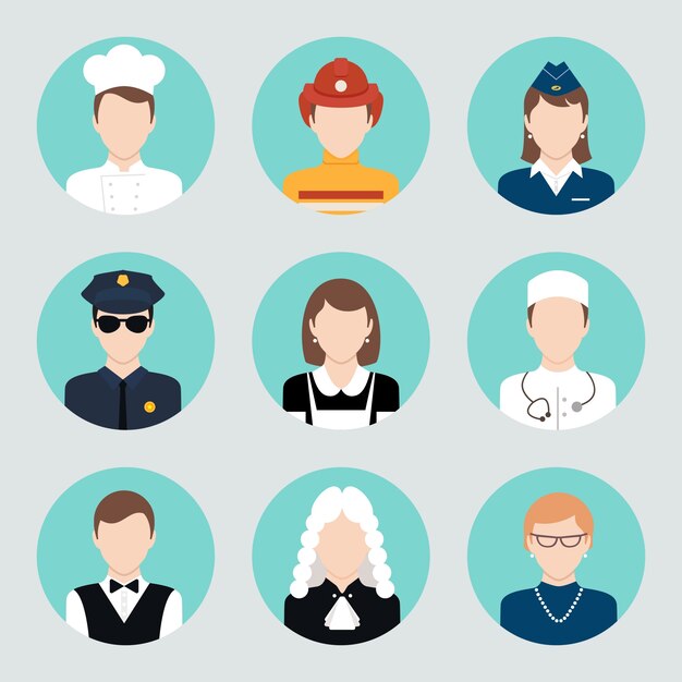 Iconos con profesiones
