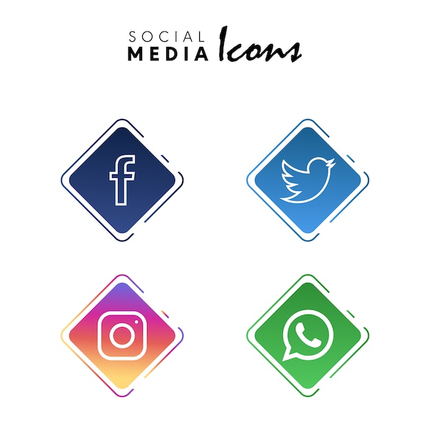 Iconos de redes sociales establecen colección