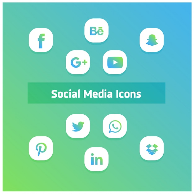 Vector gratuito iconos de redes sociales estilo de ios 10