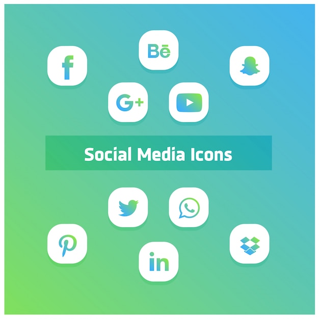 Iconos de redes sociales estilo de ios 10