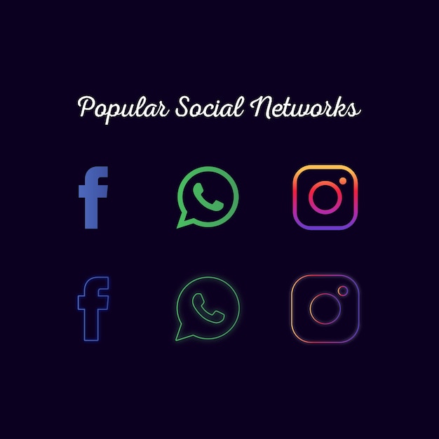 Vector gratuito iconos de redes sociales populares