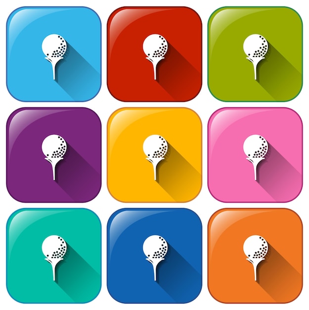 Vector gratuito iconos redondeados con pelotas de golf