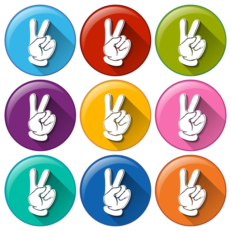 Vector gratuito iconos redondos con manos
