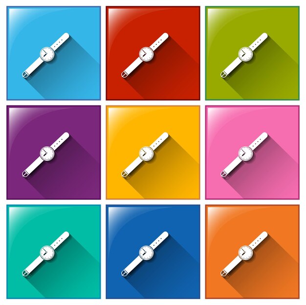 Iconos con relojes de pulsera
