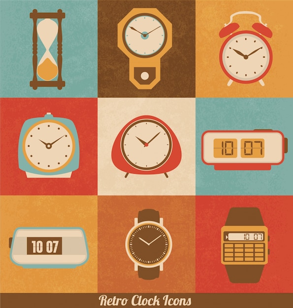 Iconos retros de relojes