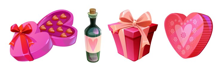 Vector gratuito los íconos románticos del día de san valentín