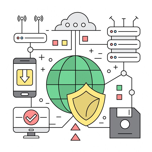Iconos de servidor y tecnología