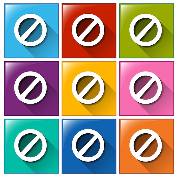 Vector gratuito iconos con signos bloqueados