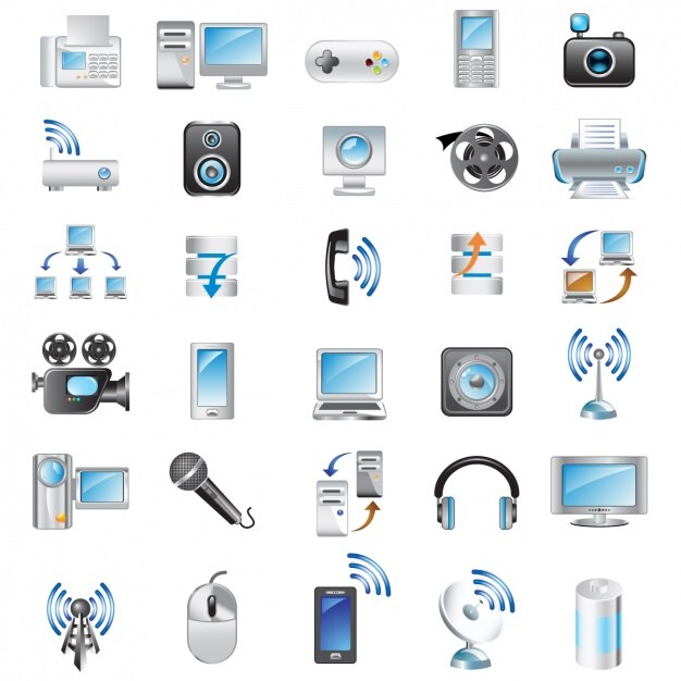 Iconos sobre tecnología 