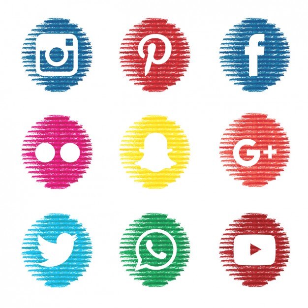 Iconos de social media texturizados