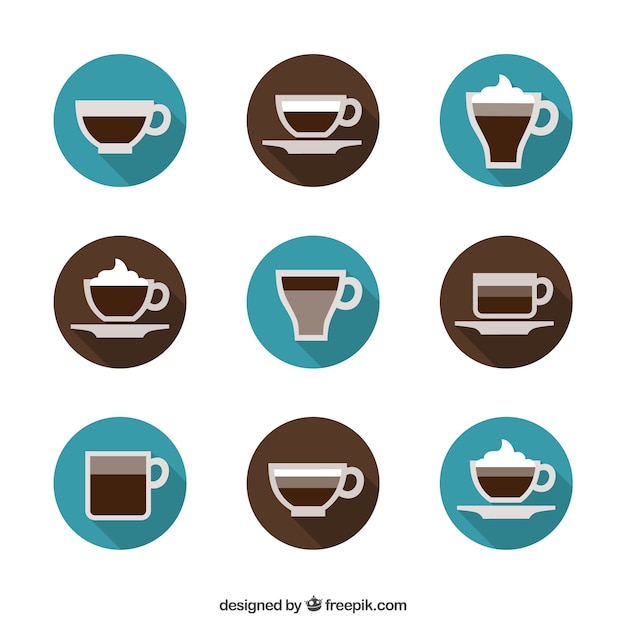 Vector gratuito iconos taza de café