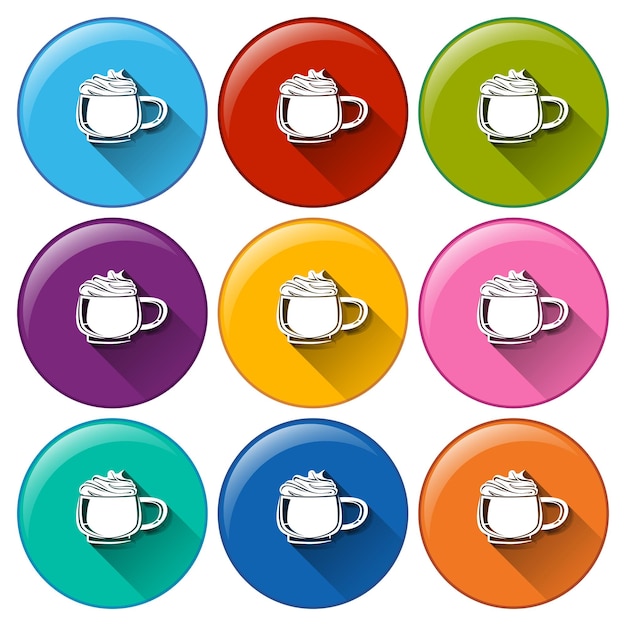 Vector gratuito iconos con tazas