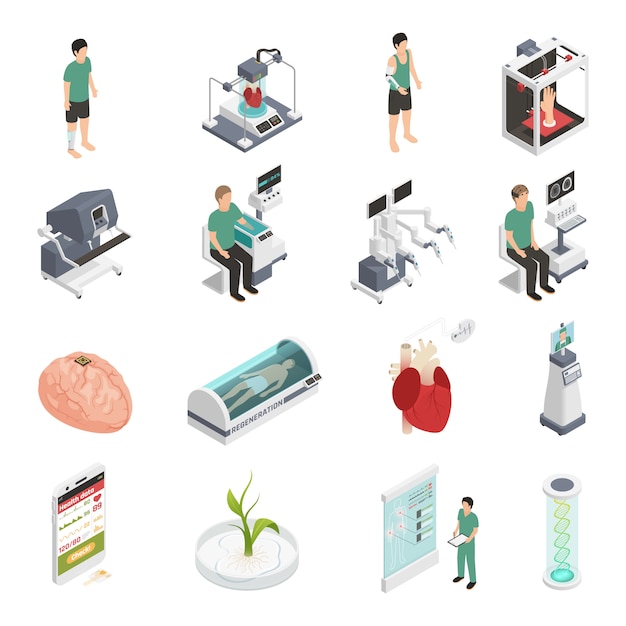 Iconos de tecnología futura de medicina