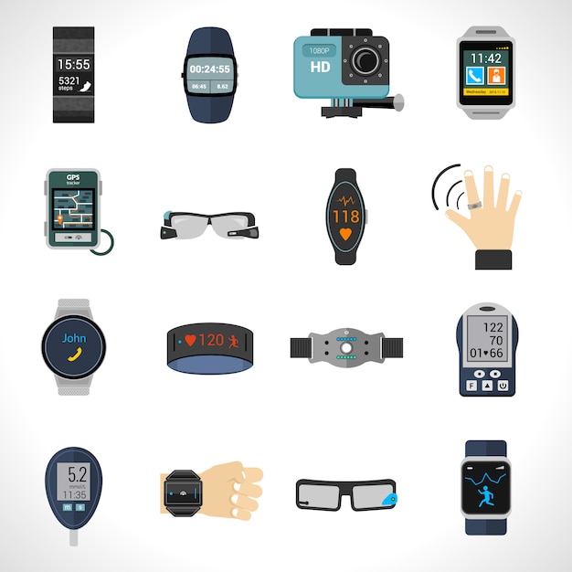 Vector gratuito iconos de tecnología usable