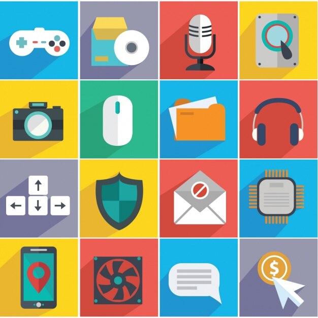 Vector gratuito iconos de tecnología