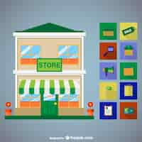 Vector gratuito iconos de tiendas