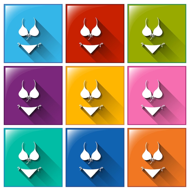 Vector gratuito iconos de trajes de baño