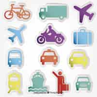 Vector gratuito iconos del transporte