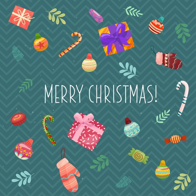 Iconos de vector de Navidad Ilustración de decoración de año nuevo de cristianos de Navidad