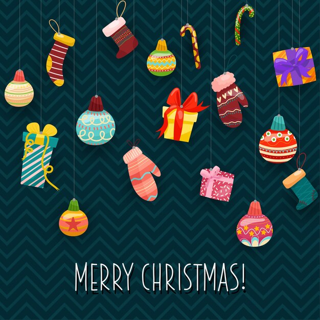 Iconos de vector de Navidad Ilustración de decoración de año nuevo de cristianos de Navidad