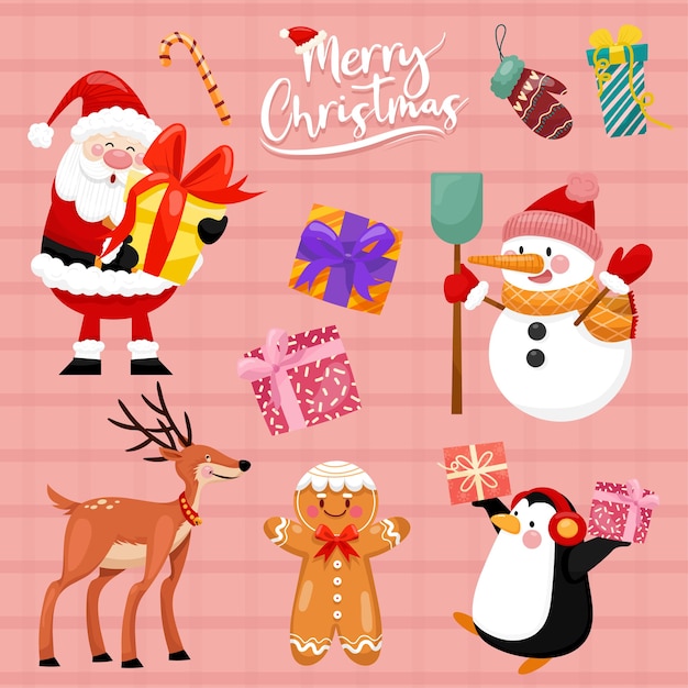 Iconos de vector de Navidad Ilustración de decoración de año nuevo de cristianos de Navidad