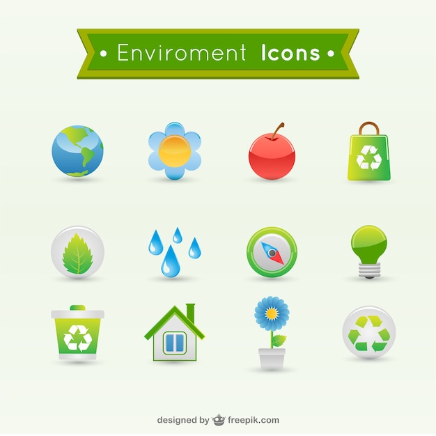 Iconos vectoriales del medio ambiente