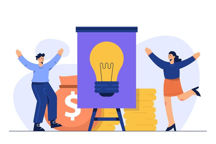 Vector gratuito idea de objetivo financiero, concepto de éxito de inversión.