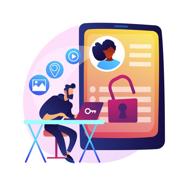 Idea de sitio web de emparejamiento. Red social, búsqueda de geolocalización. Cuenta de usuario. Perfil personal, navegación por internet, servicio de citas online. Ilustración de metáfora de concepto aislado