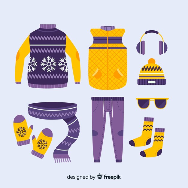 Ideas de atuendos de diseño plano para los días de invierno