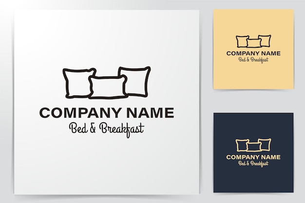 Ideas creativas de logotipo de muebles de almohada premium. diseño de logotipo de inspiración. ilustración de vector de plantilla. aislado sobre fondo blanco