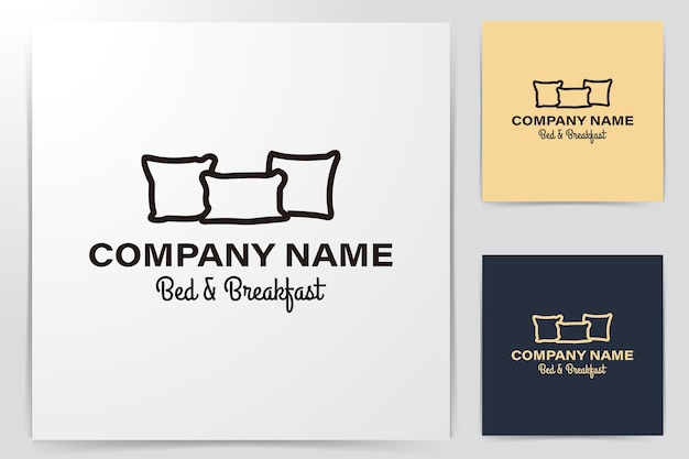 Ideas creativas de logotipo de muebles de almohada premium. Diseño de logotipo de inspiración. Ilustración de vector de plantilla. Aislado sobre fondo blanco