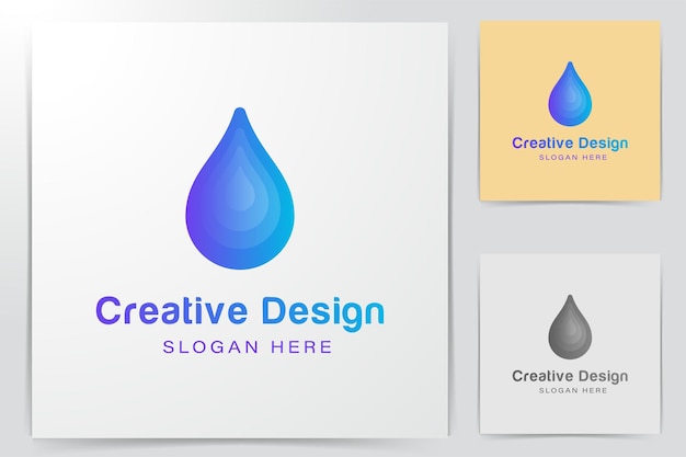 Ideas de logotipos de gotas de agua / aceite. diseño de logotipo de inspiración. ilustración de vector de plantilla. aislado sobre fondo blanco