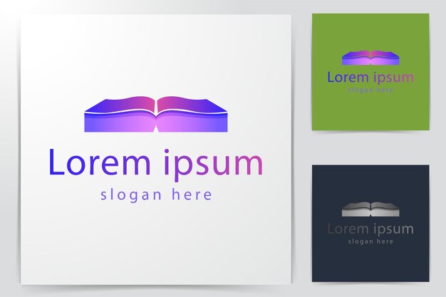 Ideas de logotipos de libros. Diseño de logotipo de inspiración. Ilustración de vector de plantilla. Aislado sobre fondo blanco