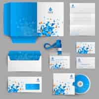 Vector gratuito identidad corporativa azul