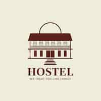 Vector gratuito identidad corporativa editable del negocio del vector del logotipo del hotel para un albergue
