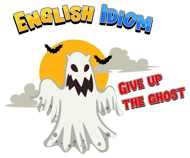 Idioma inglés con descripción de imagen para renunciar al fantasma