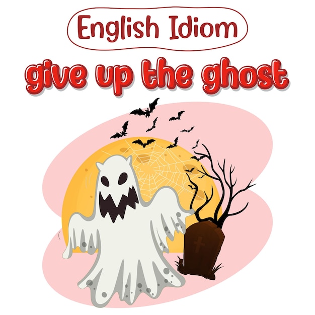 Vector gratuito idioma inglés con descripción de imagen para renunciar al fantasma