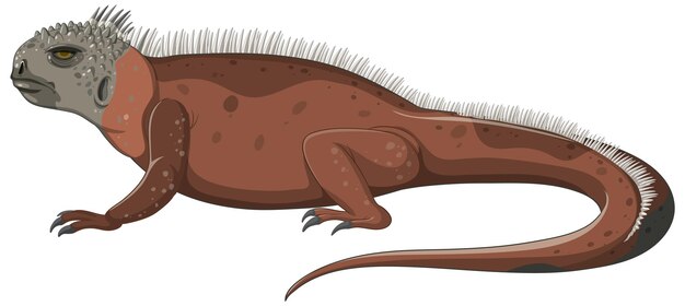 La iguana roja de pie