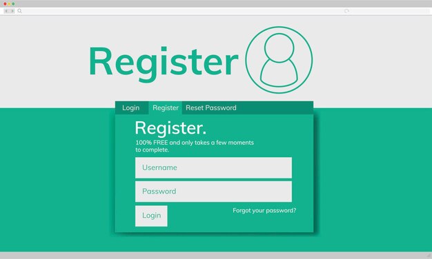 Illustraion de la plantilla de registro de cuenta