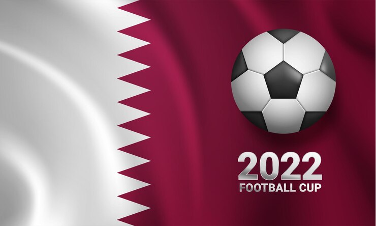 Vector gratuito ilustración 3d de la bandera de fútbol de la copa mundial de qatar