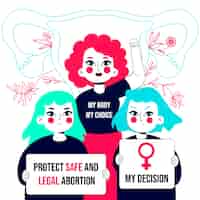 Vector gratuito ilustración de aborto de diseño plano dibujado a mano
