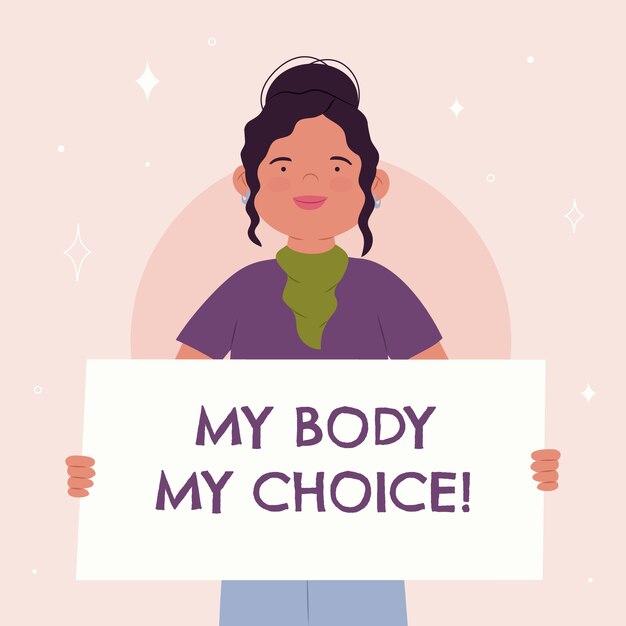 Ilustración de aborto de diseño plano dibujado a mano