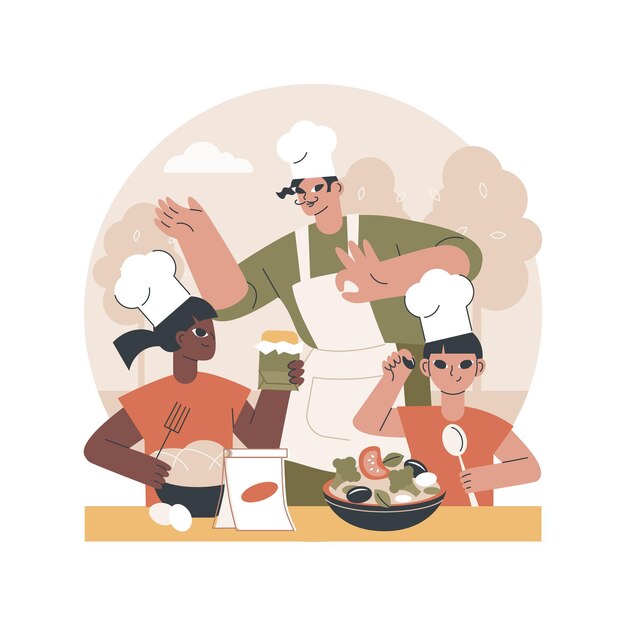 Ilustración abstracta de campamento de cocina